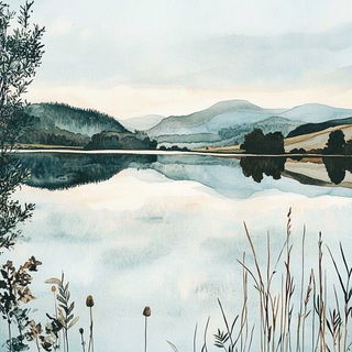 Arch and Thread style, Midjourney V6.1: realistic landscape photograph of quiet dawn