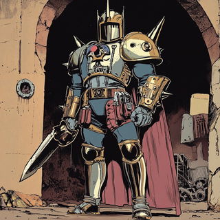 Skylattice style, Midjourney V6.1: concept art character design of retropunk steam knight
