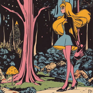 Skylattice style, Midjourney V6.1: retro fairy-tale illustration