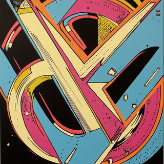 Skylattice style, Midjourney V6.1: typographic composition with large letters