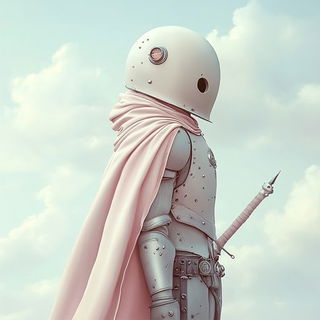 Flickerfjord style, Midjourney V6.1: concept art character design of retropunk steam knight