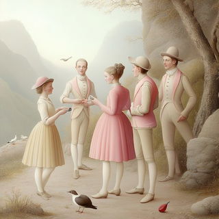 Flickerfjord style, Midjourney V6.1: classical 18th-century oil painting
