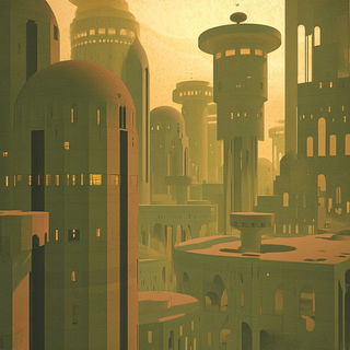 Majolica Riot style, Midjourney V6.1: megacity with futuristic bioarchitecture