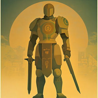 Majolica Riot style, Midjourney V6.1: concept art character design of retropunk steam knight
