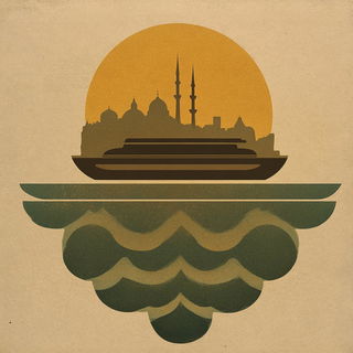 Majolica Riot style, Midjourney V6.1: bold minimalist logo design for Istanbul city municipal services