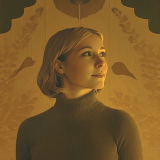Majolica Riot style, Midjourney V6.1: photographic portrait of female protagonist
