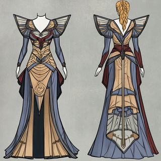 Ferrumshade style, Midjourney V6.1: haute-couture fashion outfit