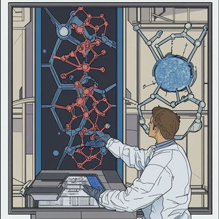Ferrumshade style, Midjourney V6.1: editorial illustration for popular scientific magazine cover