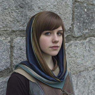 Ferrumshade style, Midjourney V6.1: photographic portrait of female protagonist