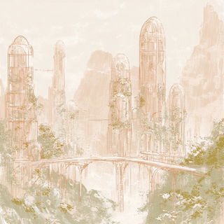 Papyr Noctis style, Midjourney V6.1: megacity with futuristic bioarchitecture