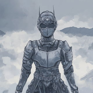 Rosegold Chromolithia style, Midjourney V6.1: concept art character design of retropunk steam knight