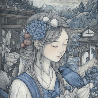 Rosegold Chromolithia style, Midjourney V6.1: traditional folk art