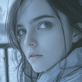 Rosegold Chromolithia style, Midjourney V6.1: photographic portrait of female protagonist