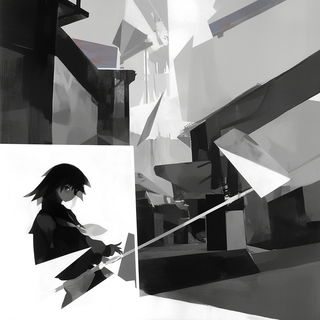 Xerographic Torii style, Midjourney V6.1: black-and-white manga comic strip
