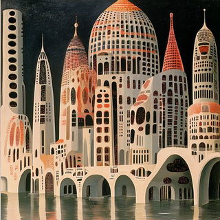 Arcology Foxtrot style, Midjourney V6.1: megacity with futuristic bioarchitecture