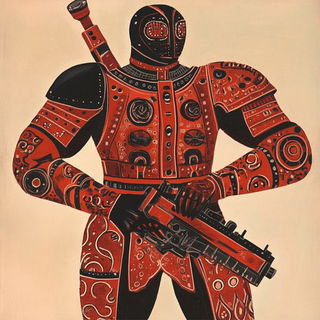 Arcology Foxtrot style, Midjourney V6.1: concept art character design of retropunk steam knight