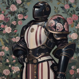 Hatching Sunkenworlds style, Midjourney V6.1: concept art character design of retropunk steam knight