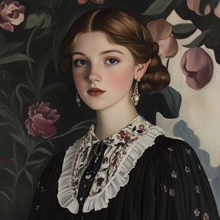 Hatching Sunkenworlds style, Midjourney V6.1: photographic portrait of female protagonist