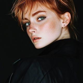 Smokevein style, Midjourney V6.1: photographic portrait of female protagonist