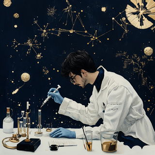 Amber Reliquary style, Midjourney V6.1: editorial illustration for popular scientific magazine cover