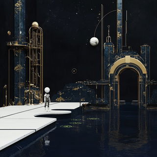 Amber Reliquary style, Midjourney V6.1: cinematic shot from sci-fi movie