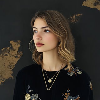 Amber Reliquary style, Midjourney V6.1: photographic portrait of female protagonist