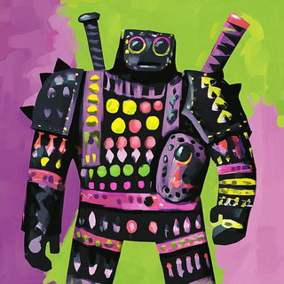 Mycelium Noir Panels style, Midjourney V6.1: concept art character design of retropunk steam knight