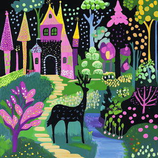Mycelium Noir Panels style, Midjourney V6.1: retro fairy-tale illustration