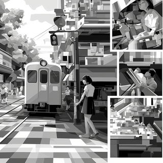 Coral Knotwork style, Midjourney V6.1: black-and-white manga comic strip