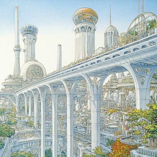 Decklefire Narrative style, Midjourney V6.1: megacity with futuristic bioarchitecture