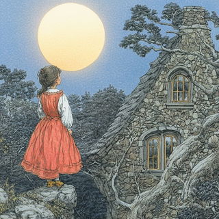 Decklefire Narrative style, Midjourney V6.1: retro fairy-tale illustration