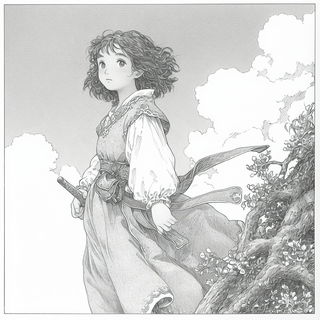 Decklefire Narrative style, Midjourney V6.1: black-and-white manga comic strip