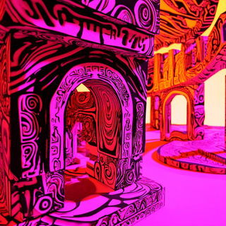 Vitrail Torrent style, Midjourney V6.1: abstract 3D render