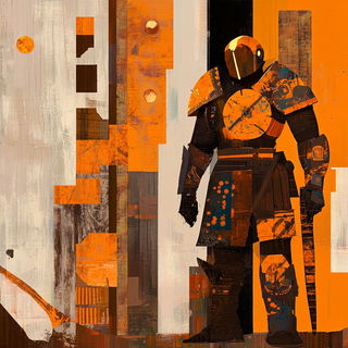 Chromarook style, Midjourney V6.1: concept art character design of retropunk steam knight