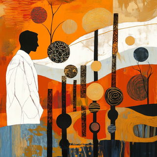 Chromarook style, Midjourney V6.1: editorial illustration for popular scientific magazine cover