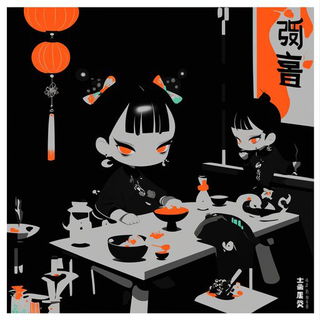 Petalithic Panorama style, Midjourney V6.1: black-and-white manga comic strip