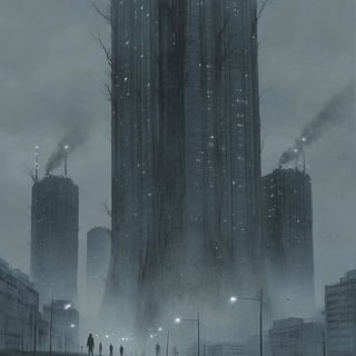Brushmire style, Midjourney V6.1: megacity with futuristic bioarchitecture