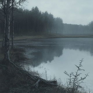 Brushmire style, Midjourney V6.1: realistic landscape photograph of quiet dawn