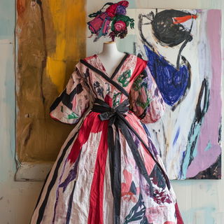 Inkfeather style, Midjourney V6.1: haute-couture fashion outfit