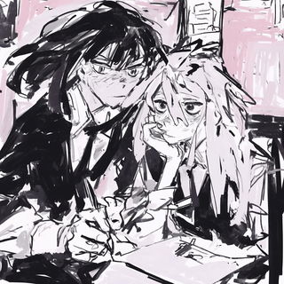Inkfeather style, Midjourney V6.1: black-and-white manga comic strip
