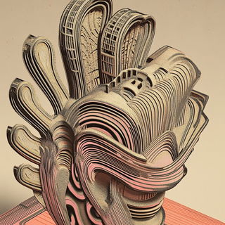 Stickerflora style, Midjourney V6.1: abstract 3D render