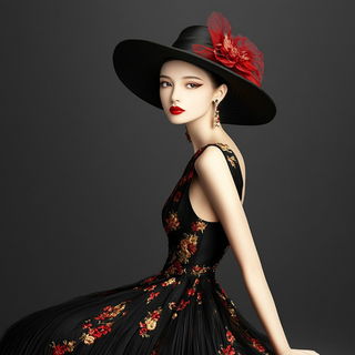 Heliograph Harlequinism style, Midjourney V6.1: haute-couture fashion outfit