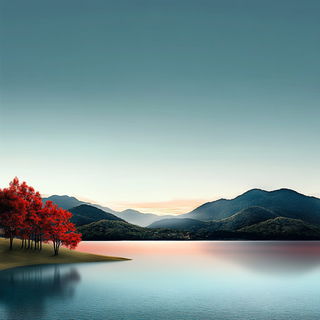 Heliograph Harlequinism style, Midjourney V6.1: realistic landscape photograph of quiet dawn