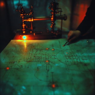 Civic Melodrama style, Midjourney V6.1: technical infrastructure blueprint schematics