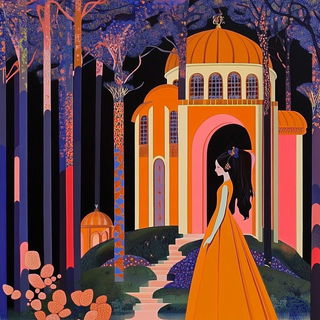 Inkquarrel style, Midjourney V6.1: retro fairy-tale illustration