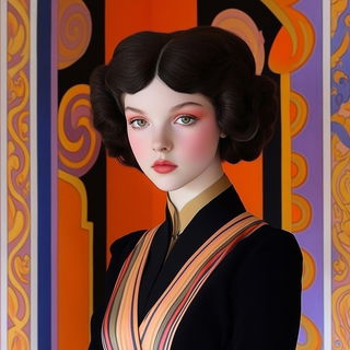 Inkquarrel style, Midjourney V6.1: photographic portrait of female protagonist