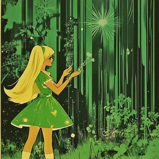 Mangaweft style, Midjourney V6.1: retro fairy-tale illustration