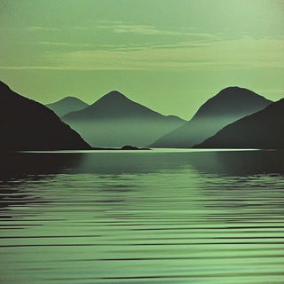Mangaweft style, Midjourney V6.1: realistic landscape photograph of quiet dawn
