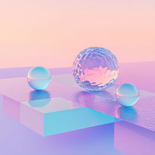 Pastel Dovetailery style, Midjourney V6.1: abstract 3D render