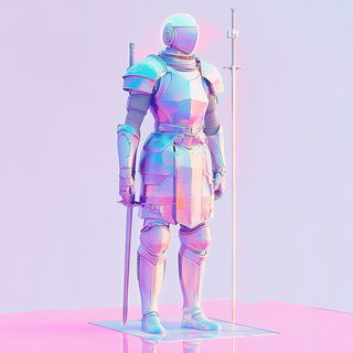 Pastel Dovetailery style, Midjourney V6.1: concept art character design of retropunk steam knight